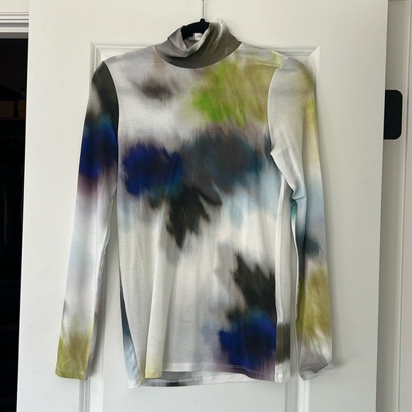 Paint pattern slim lyocel turtleneck - Picture 1 of 2